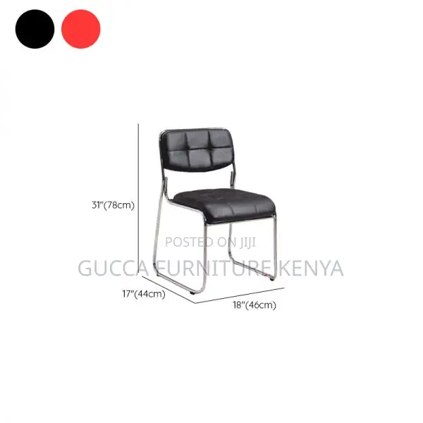 Office Chairs:Chrome Fixed Office Chair With Leather Seating