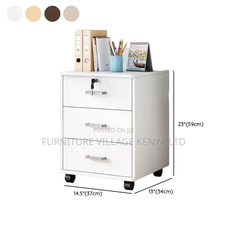 Office Storage Unit With Caster Wheels, Drawers