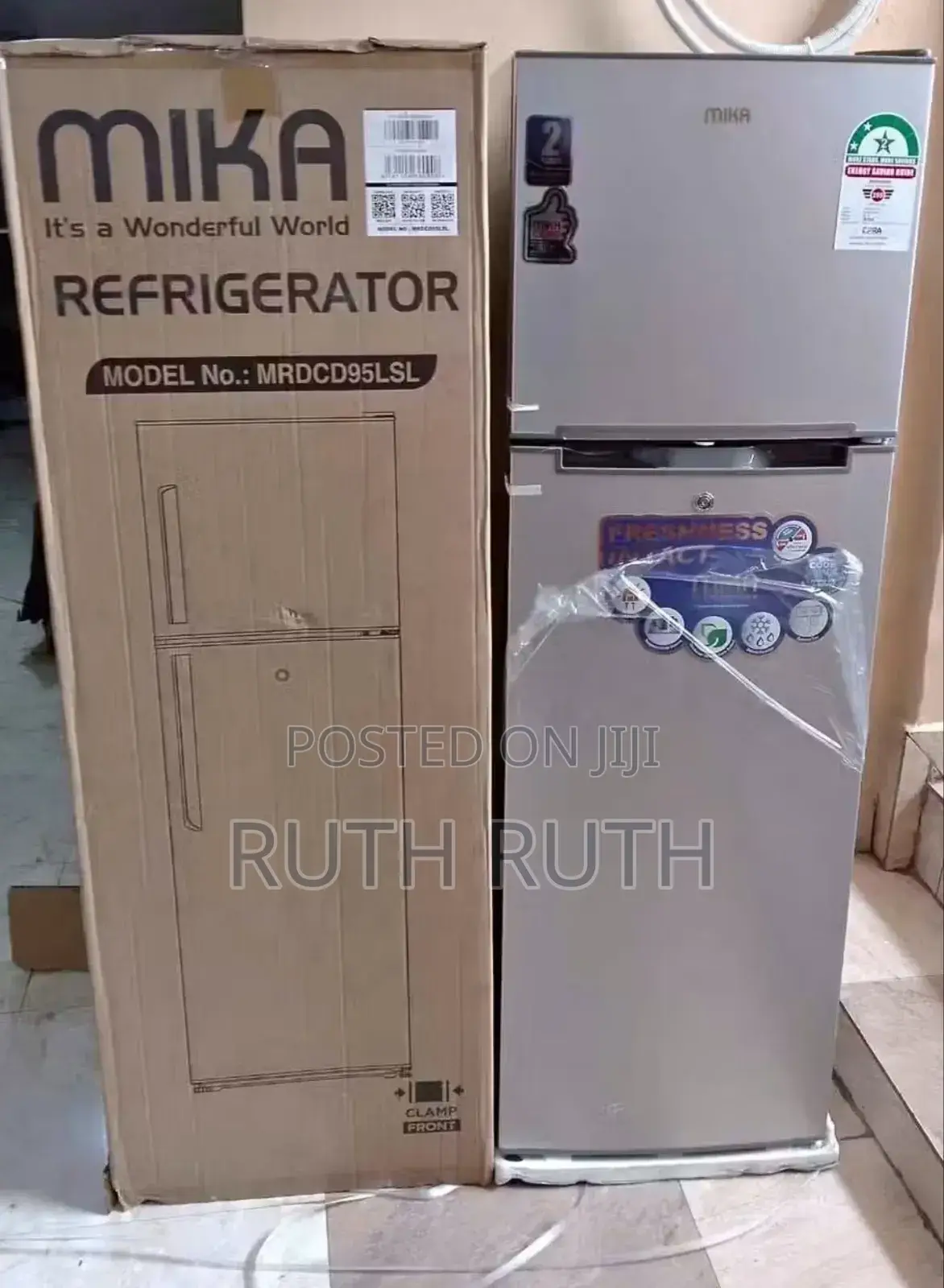 Mika 168 Liters Fridge Double Door Top Freezer