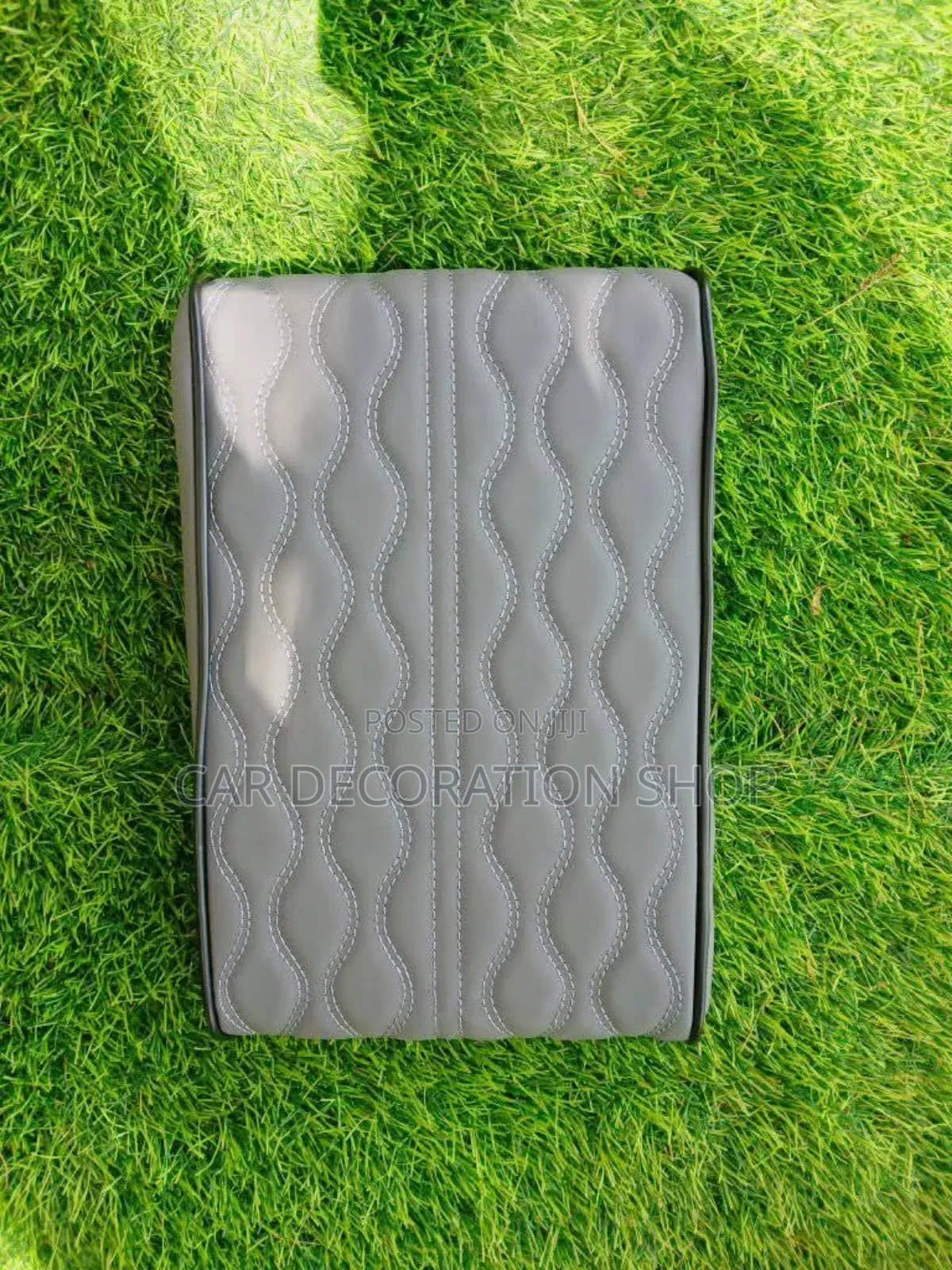 1pc Leather Armrest Top Handrest Grey Pillow