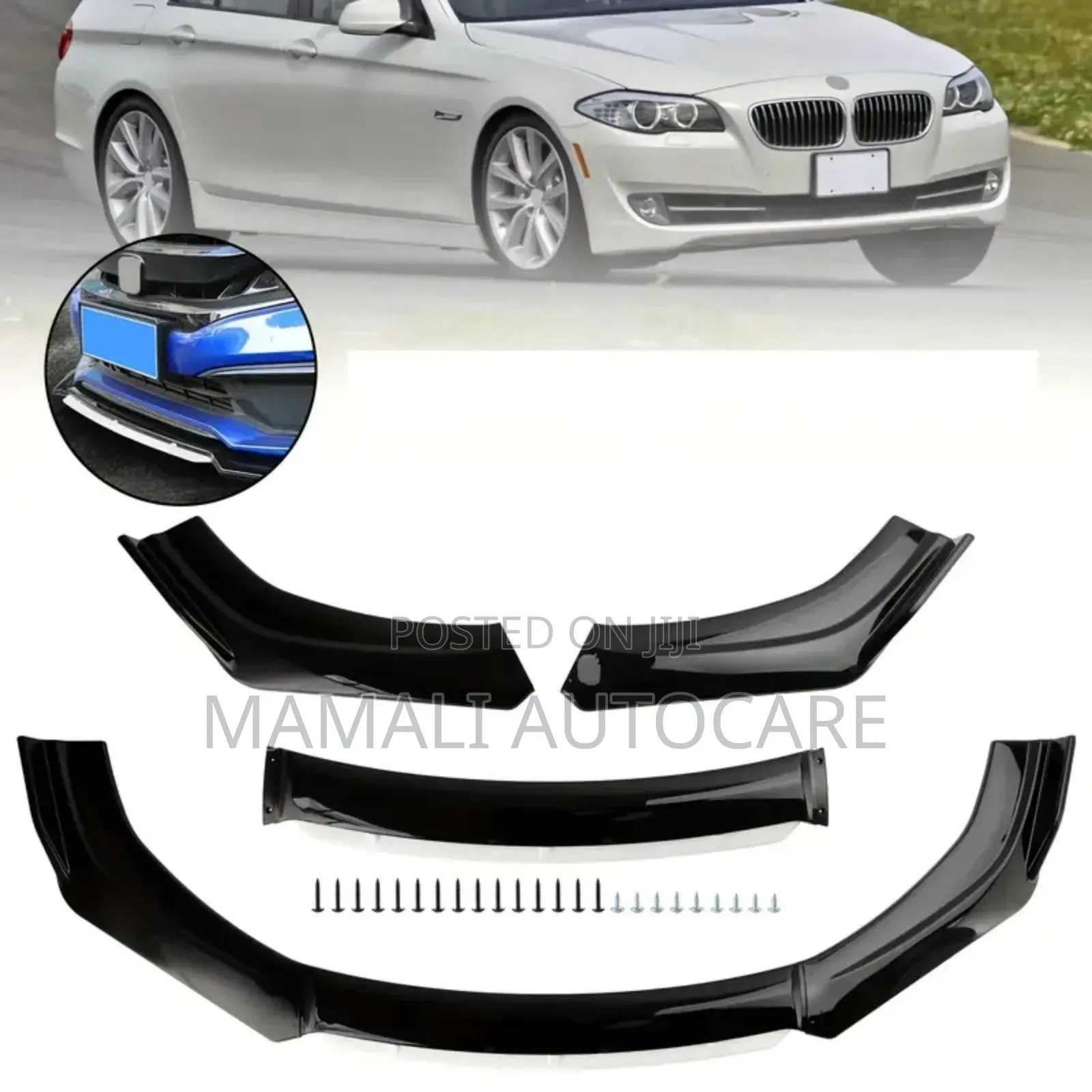 Sleek Black Car Bumper Lip( Sporty Durable Upgrade)