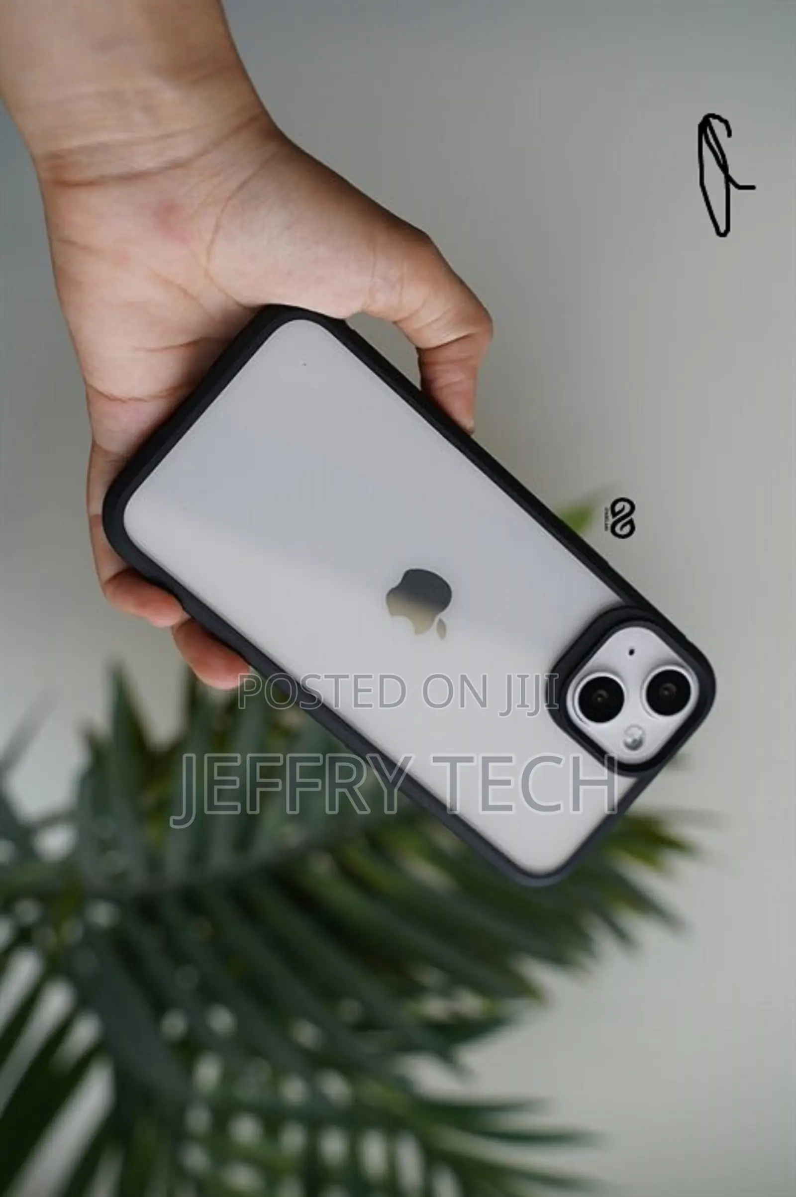Rugged Border Clear Case for iPhone 13