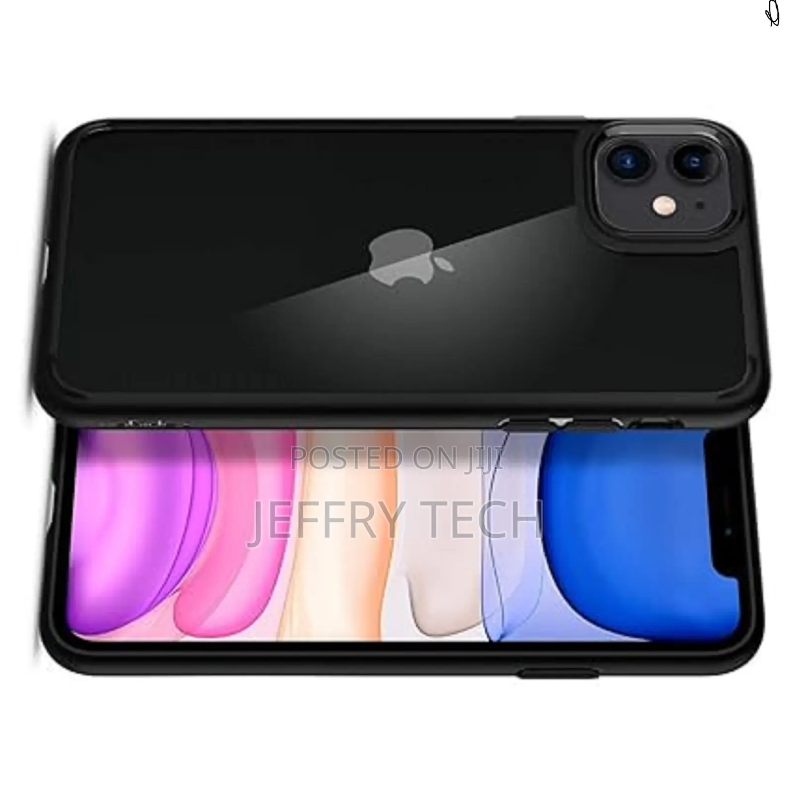 Black Border Silicon Back Cover Case for Apple iPhone 11