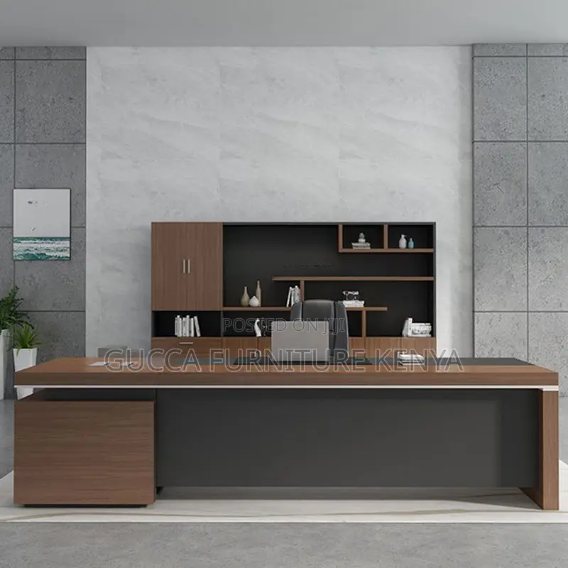 Office Tables:180cm L-Shape Work Desk With Cord Management