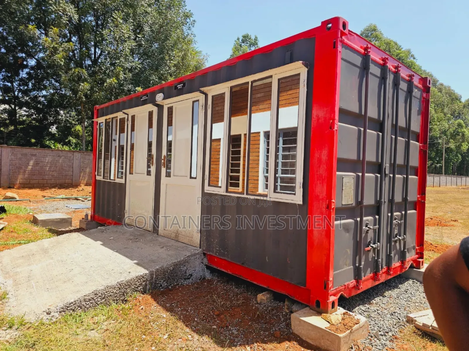 20ft Shipping Container Office With a Washroom and Vanity.