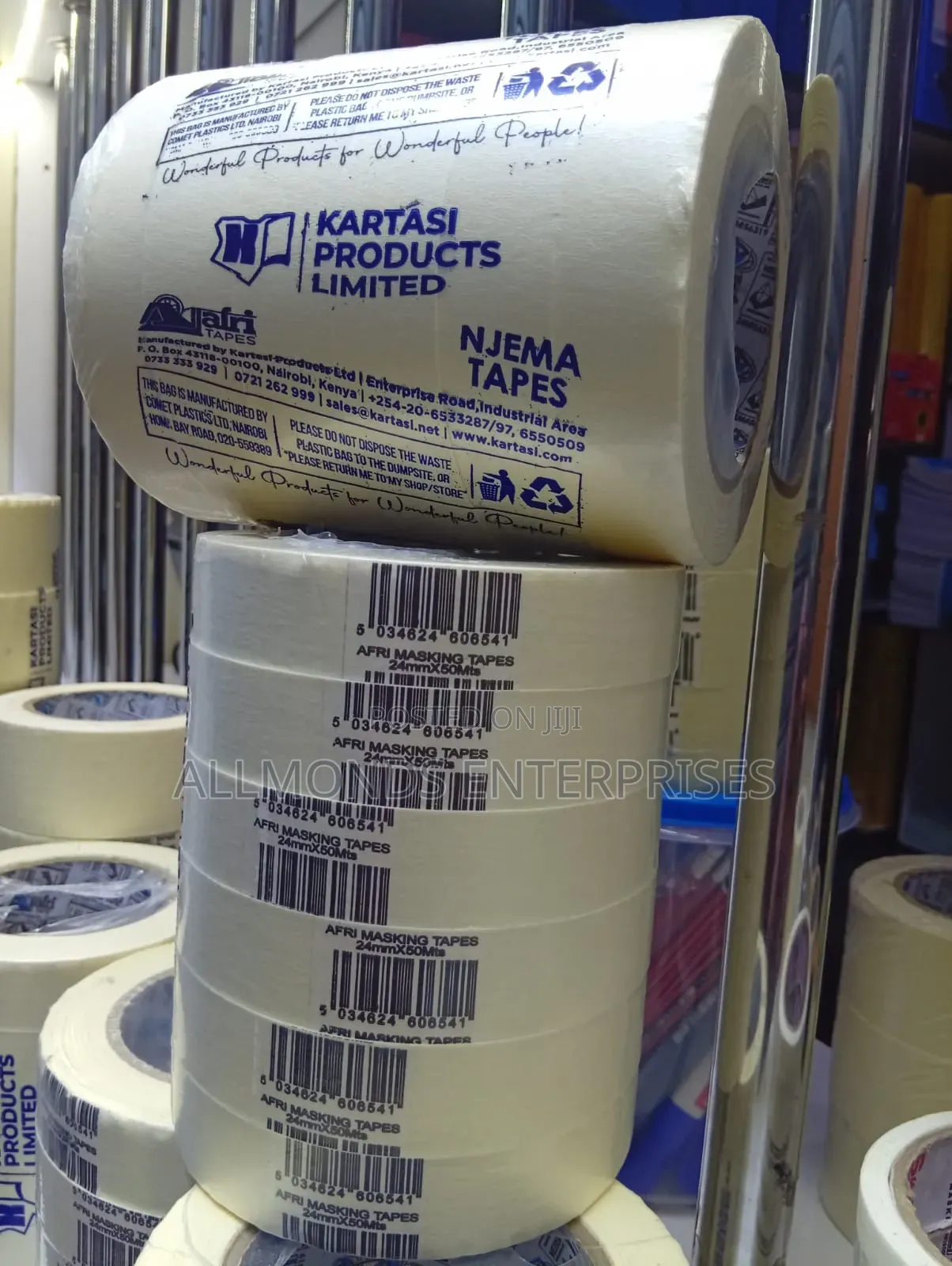 Afri/Njema Masking Tape 1 Inches 50metres (24mm*50metres)
