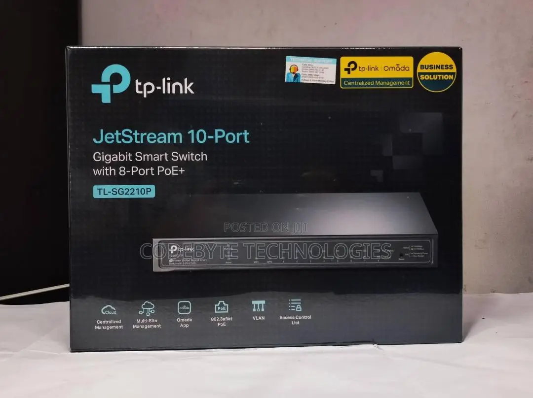 Tp-Link 8-Port Gigabit Smart Poe+ Switch With 2 SFP Slots - Tl-Sg2210p