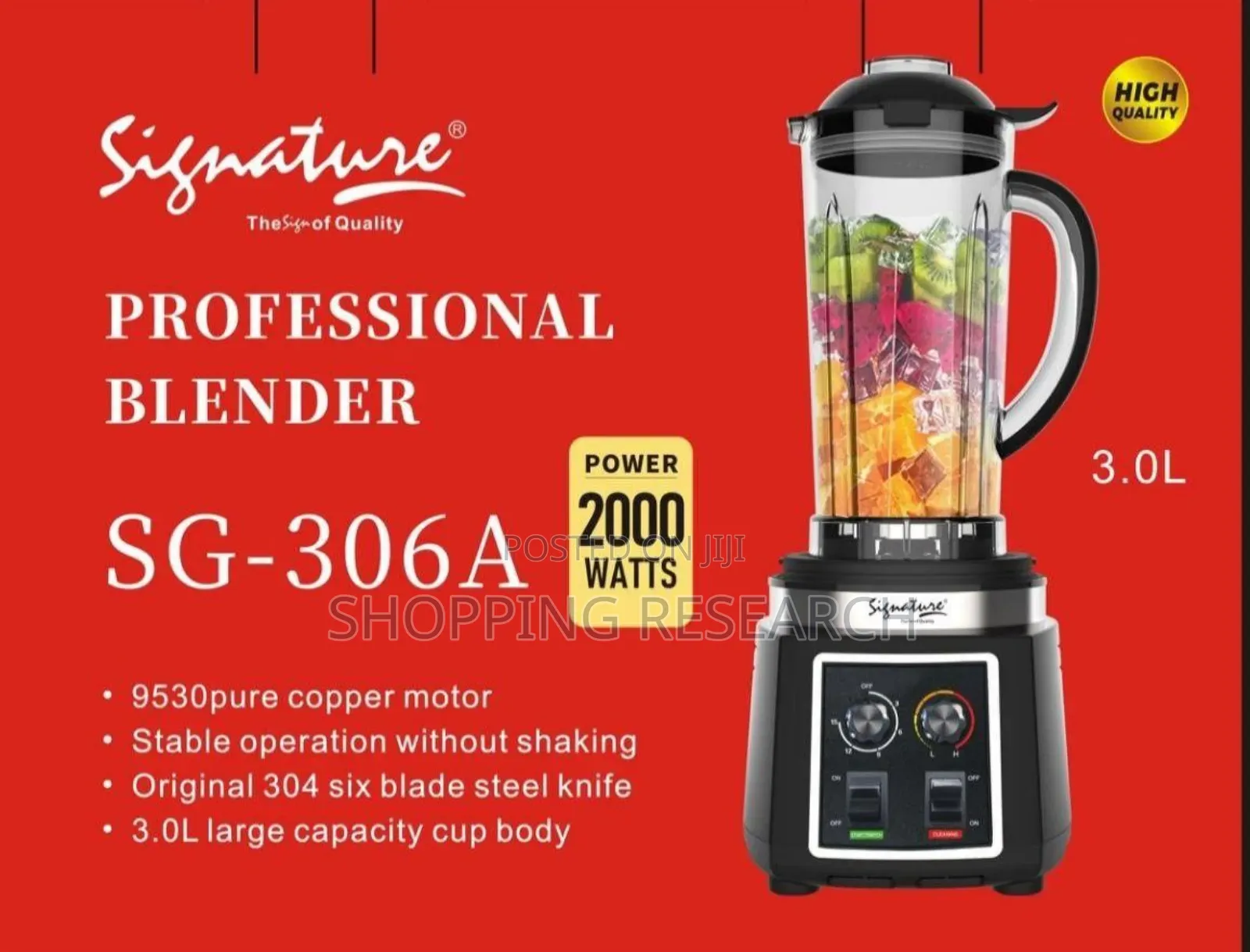 Commercial Blender Signature With Strong Motor 2,000w, 3l