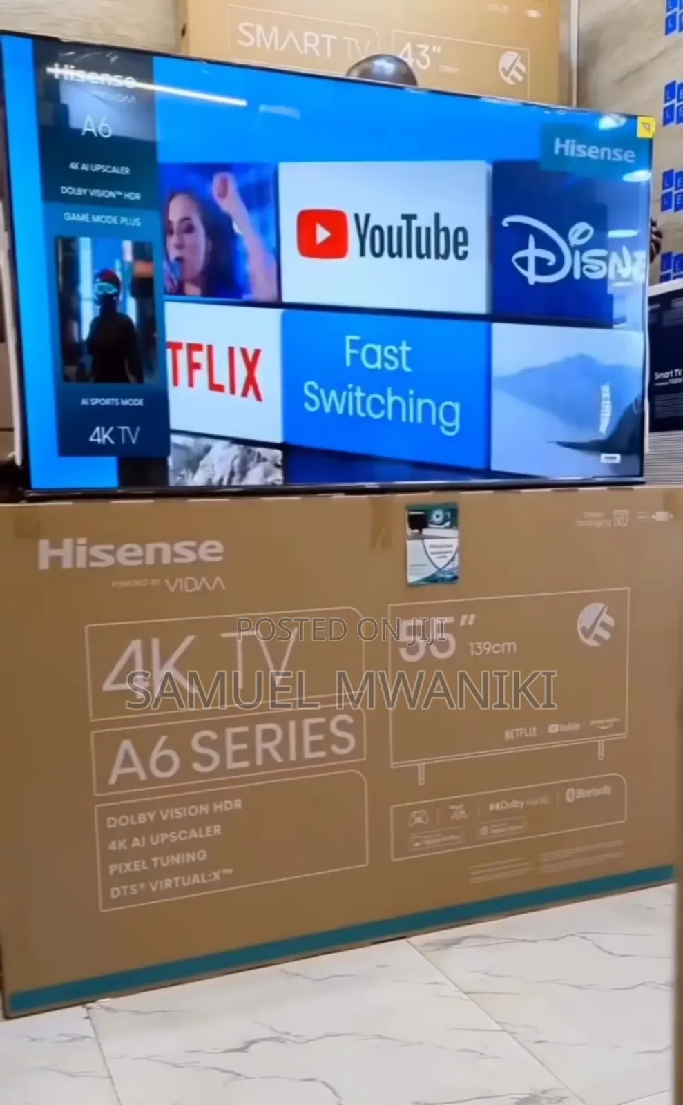 Hisense 55′′ Uhd A6 Series Vidaa Smart Tv Bluetooth 5.0