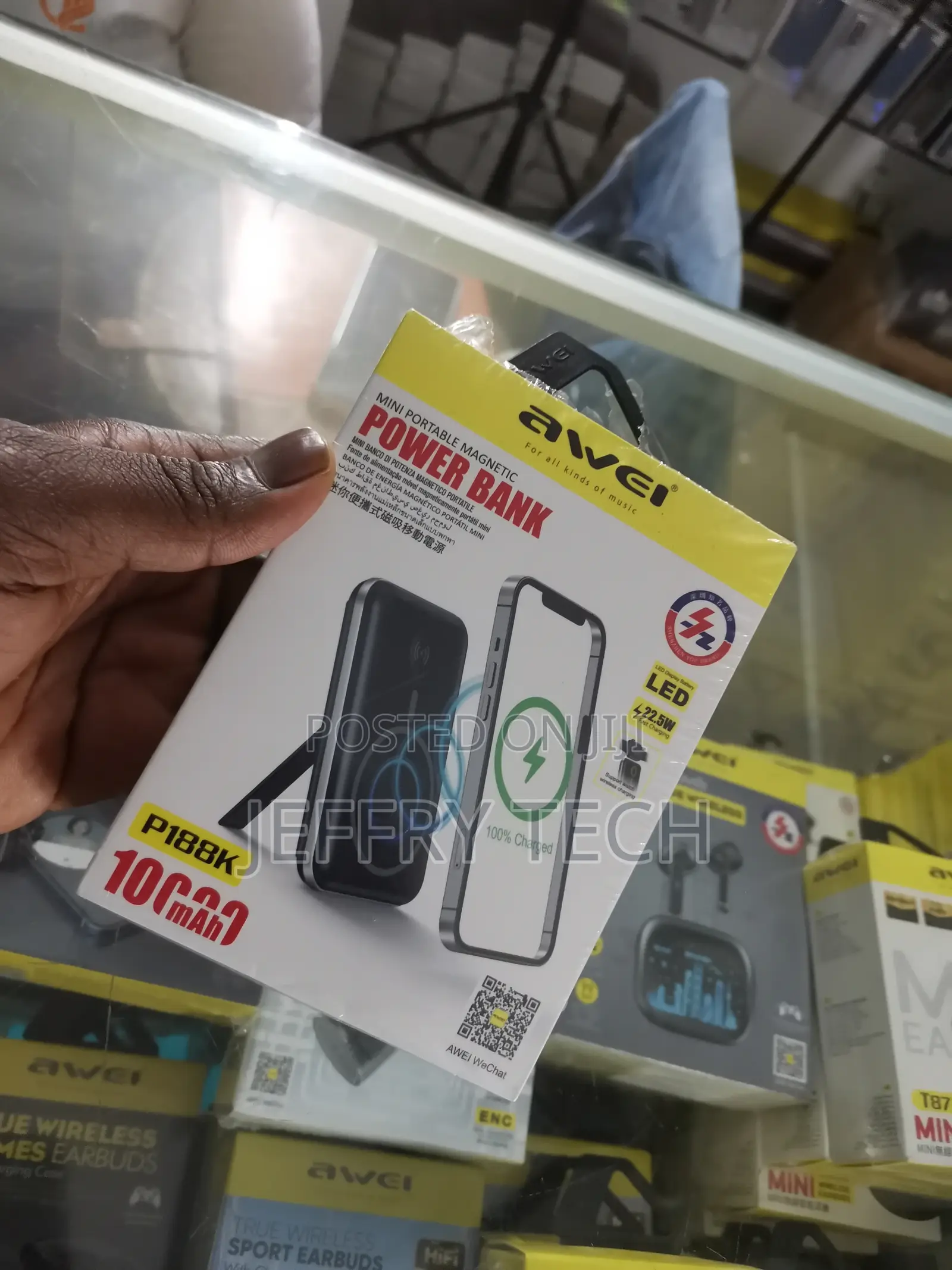 Mini Portable Magnetic Awei P188k 10000mah 22.5w Wireless