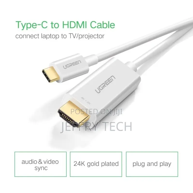 Ugreen Usb-C Male to Hdmi Male Cable 1.5m, Support at 30hz