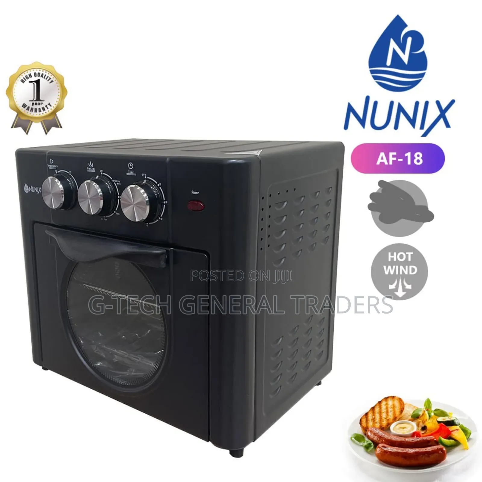 Nunix Oilless Nonstick Air Fryer 18l