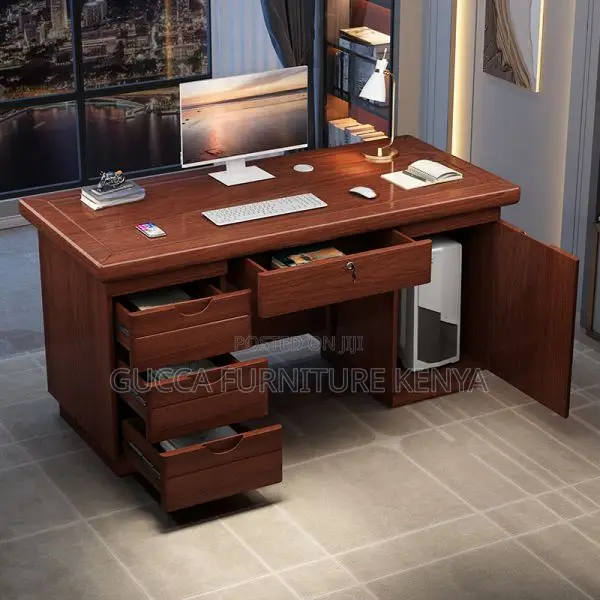 Office Tables:Nut-Brown Executive Office Table 120cm