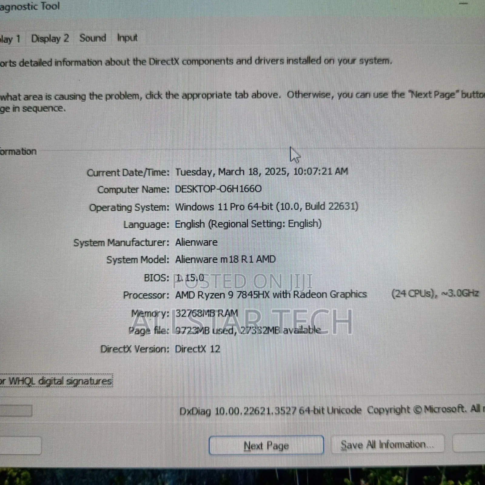 Laptop Dell Alienware M18X 32GB AMD Ryzen 9 SSD 2T
