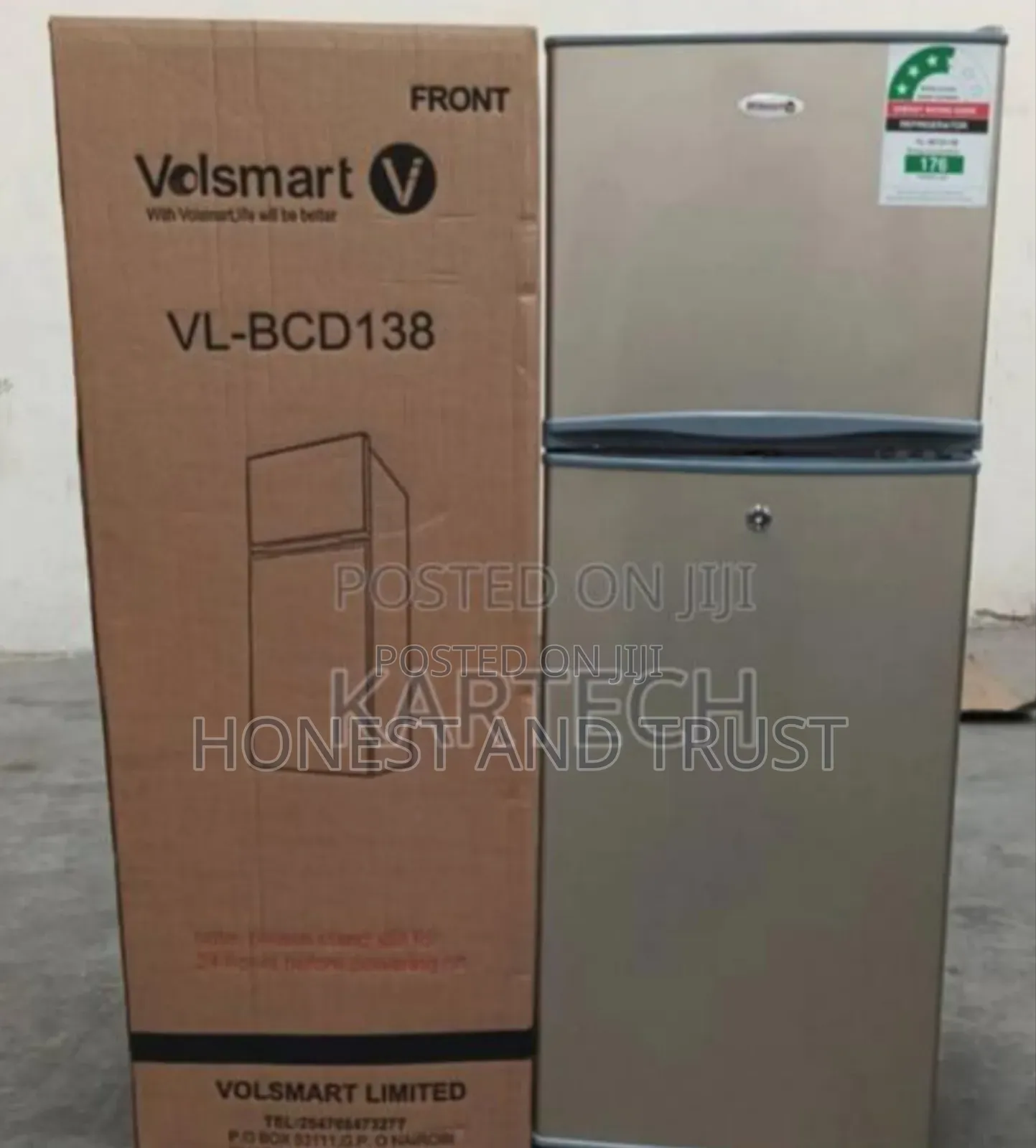Brand New Volsmart Refrigerator 138 Litres Double Door