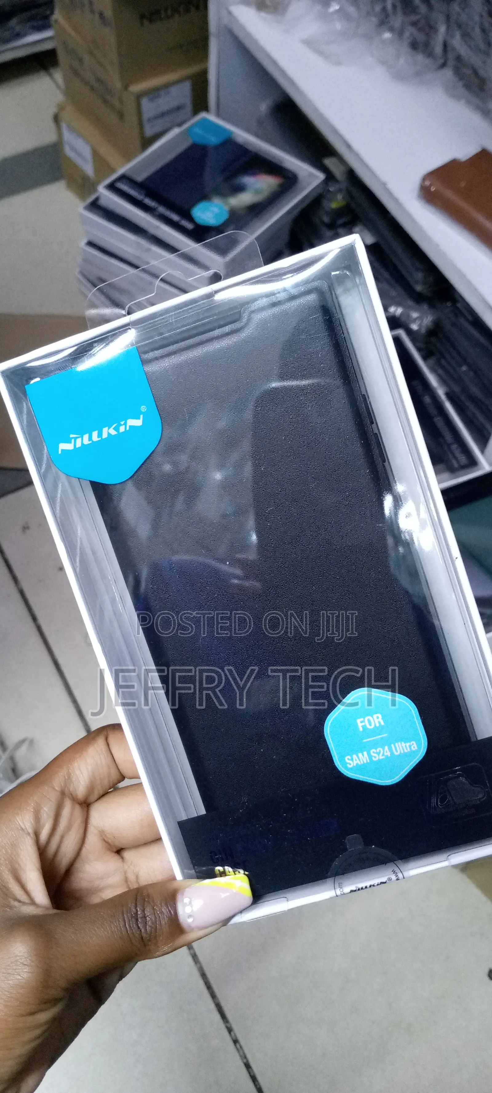 Samsung Galaxy S24 Ultra Nilkin Flip Camshield Case- Black