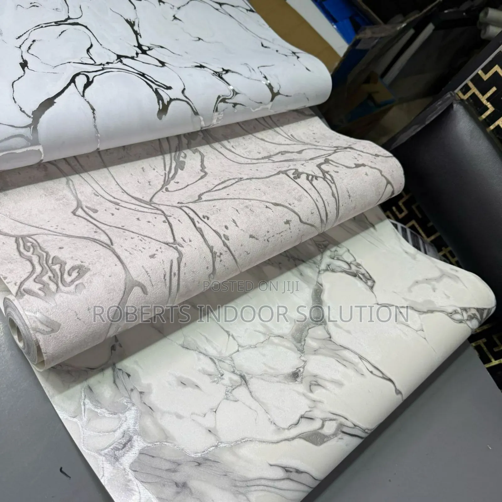 Mood Board in Real Life With Embossed Wallpaper