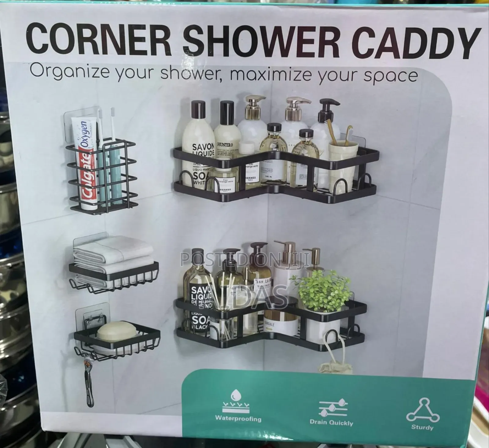 5 PCS Set Triangular Shower Caddy Shelf/Bathroom Organizer