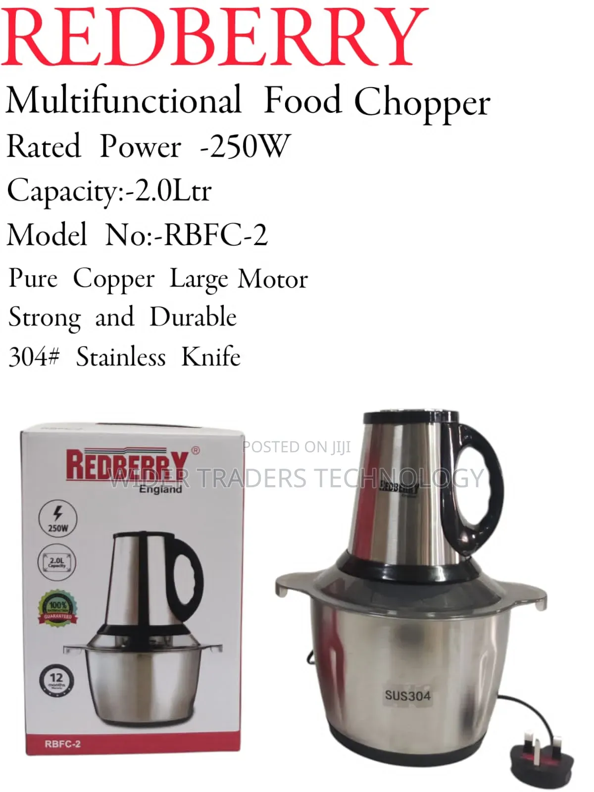 Redberry Premium Range of Food Chopper RBFC - 2 [ 2 LTR