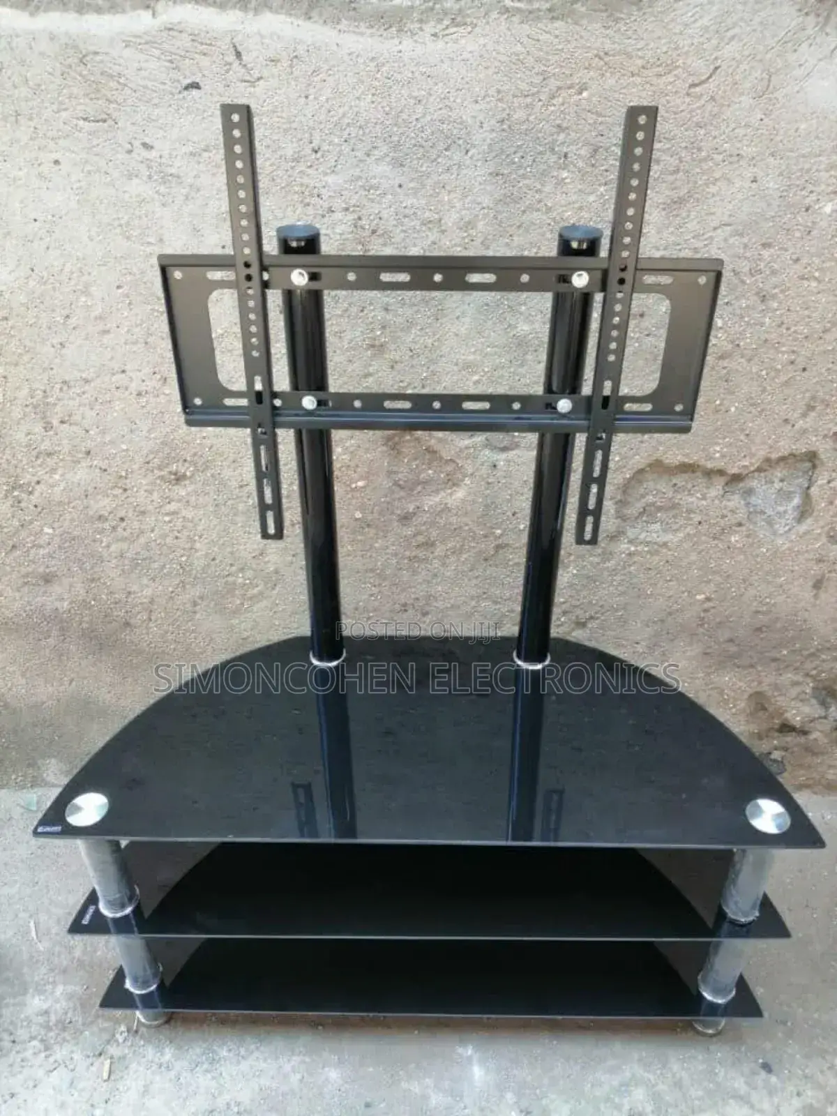 Executive Glass Tv Stand With Wall Mount