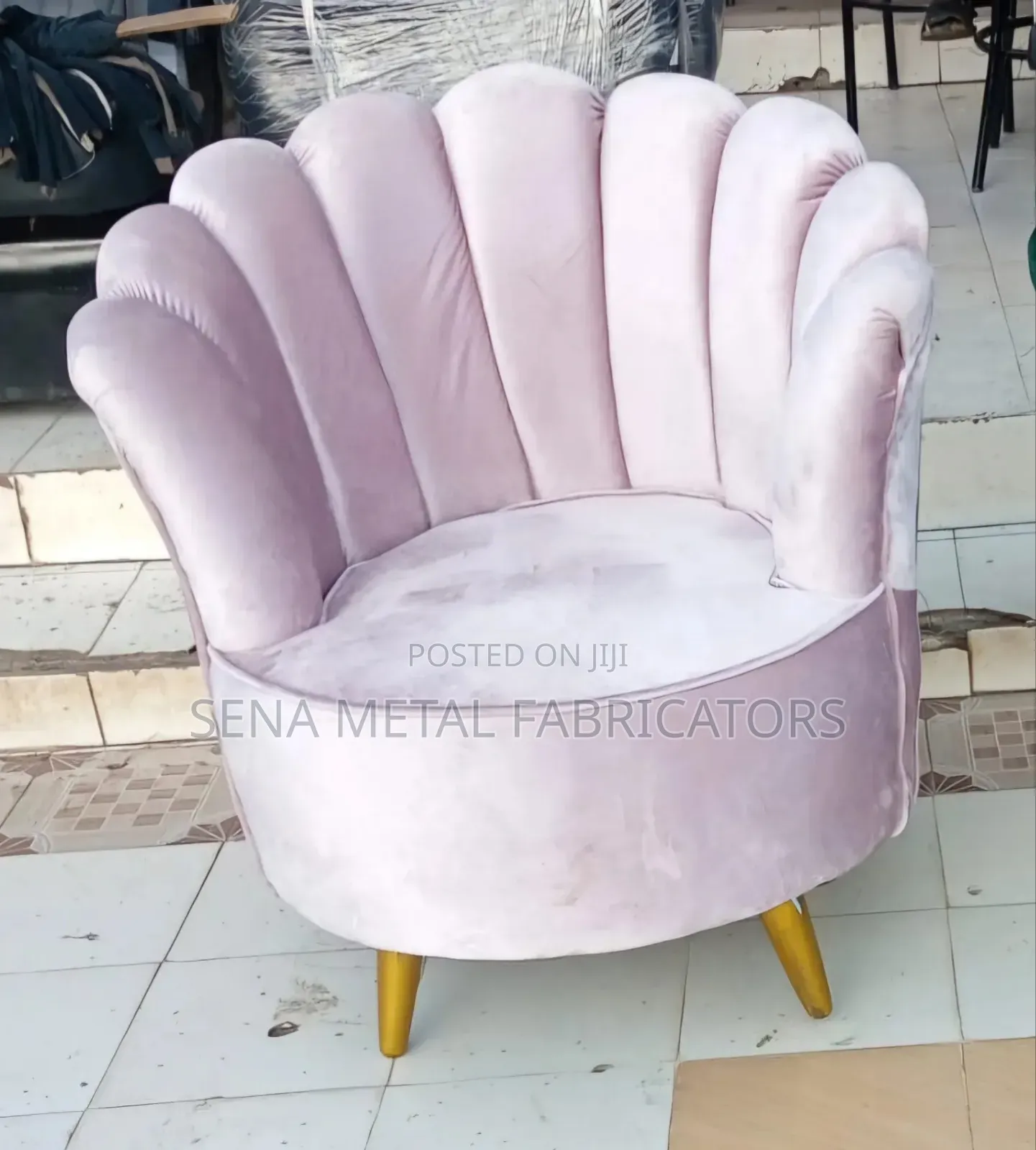Elegant Lounge Chair Made of Wooden Frame, Velvet Upholstery