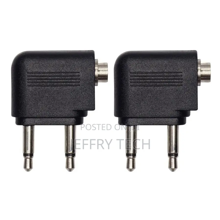 Airline 2 Pin Headphones Aeroplane Adaptor Travel Audio Jack