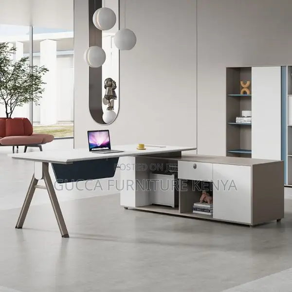 Office Tables: Modern L-Shape Executive Office Desk-1600mm