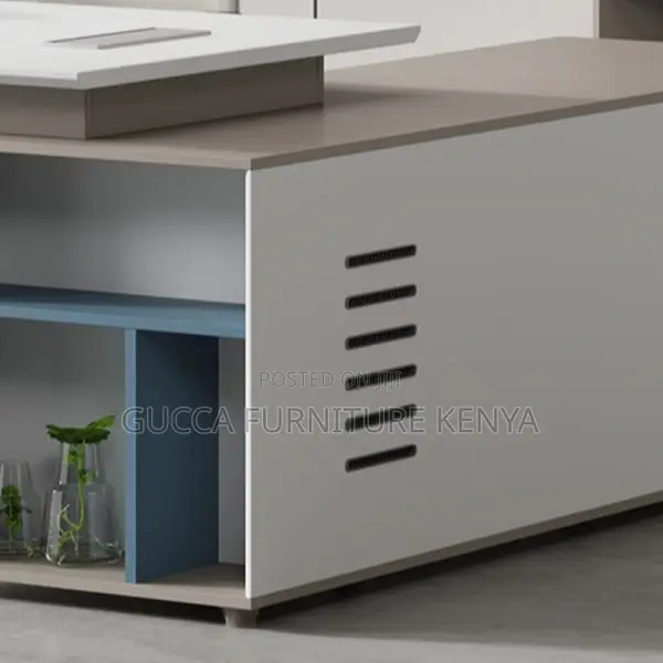 Office Tables: Modern L-Shape Executive Office Desk-1600mm