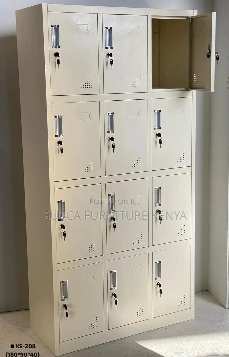 Cabinets:12-Door Iron Locker Cupboard Office Storage Unit