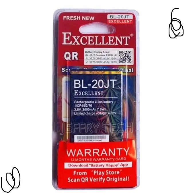 Excellent Mobile Phone Battery for Techno F1 Bl-20jt
