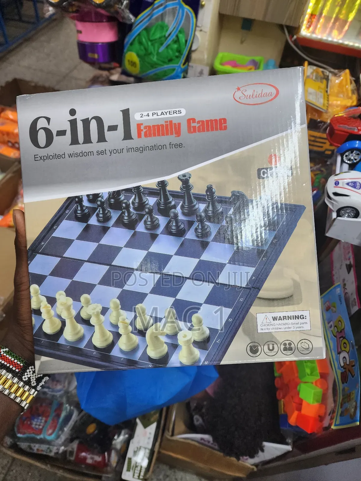 6-in-1 Family Board Game Set - Chess, Checkers, and More