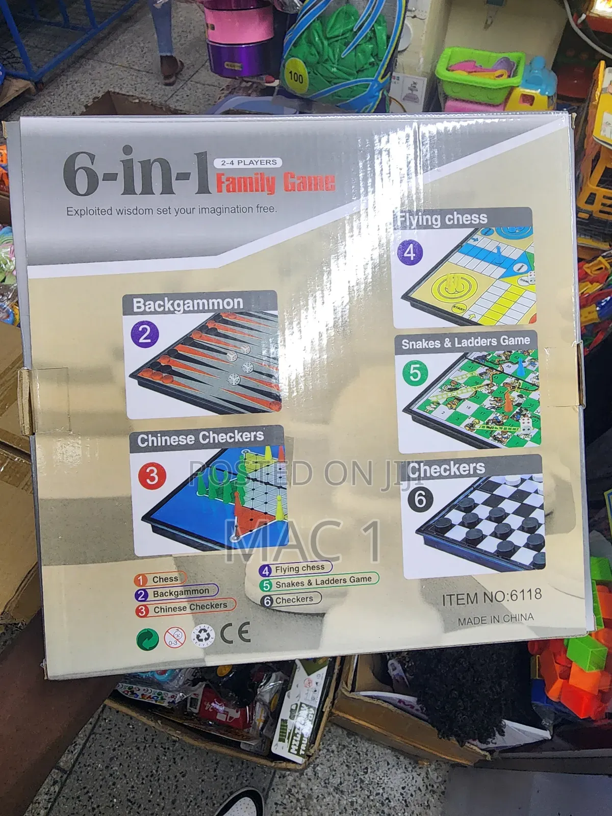 6-in-1 Family Board Game Set - Chess, Checkers, and More