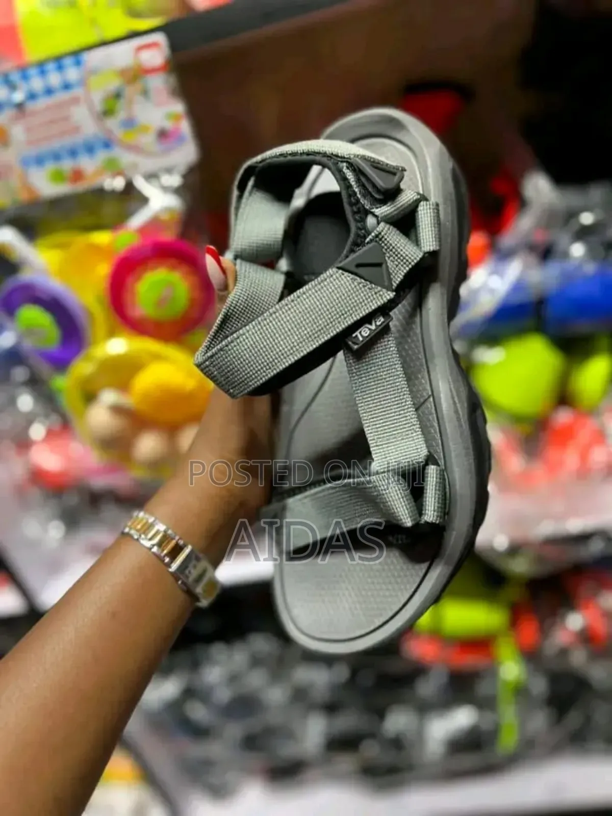Grey Teva Men's Open Shoes
