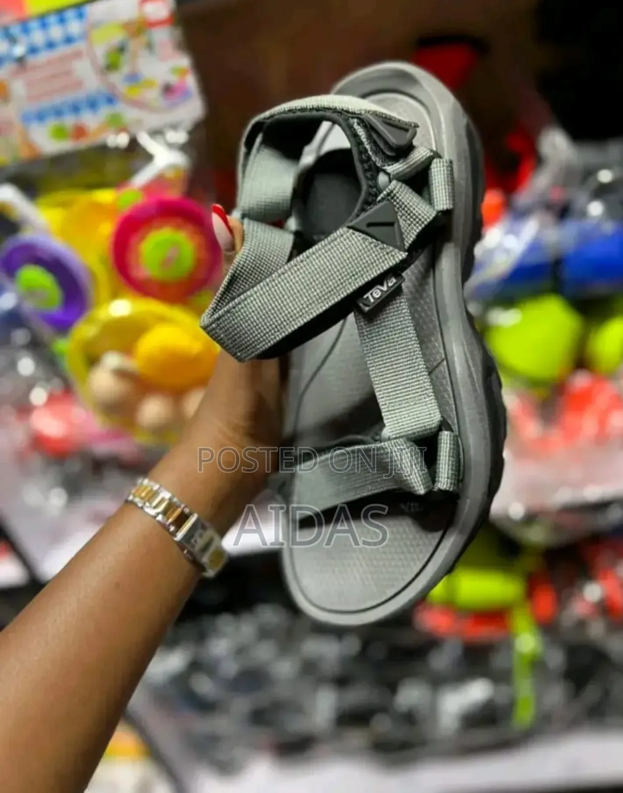 Grey Teva Men's Open Shoes