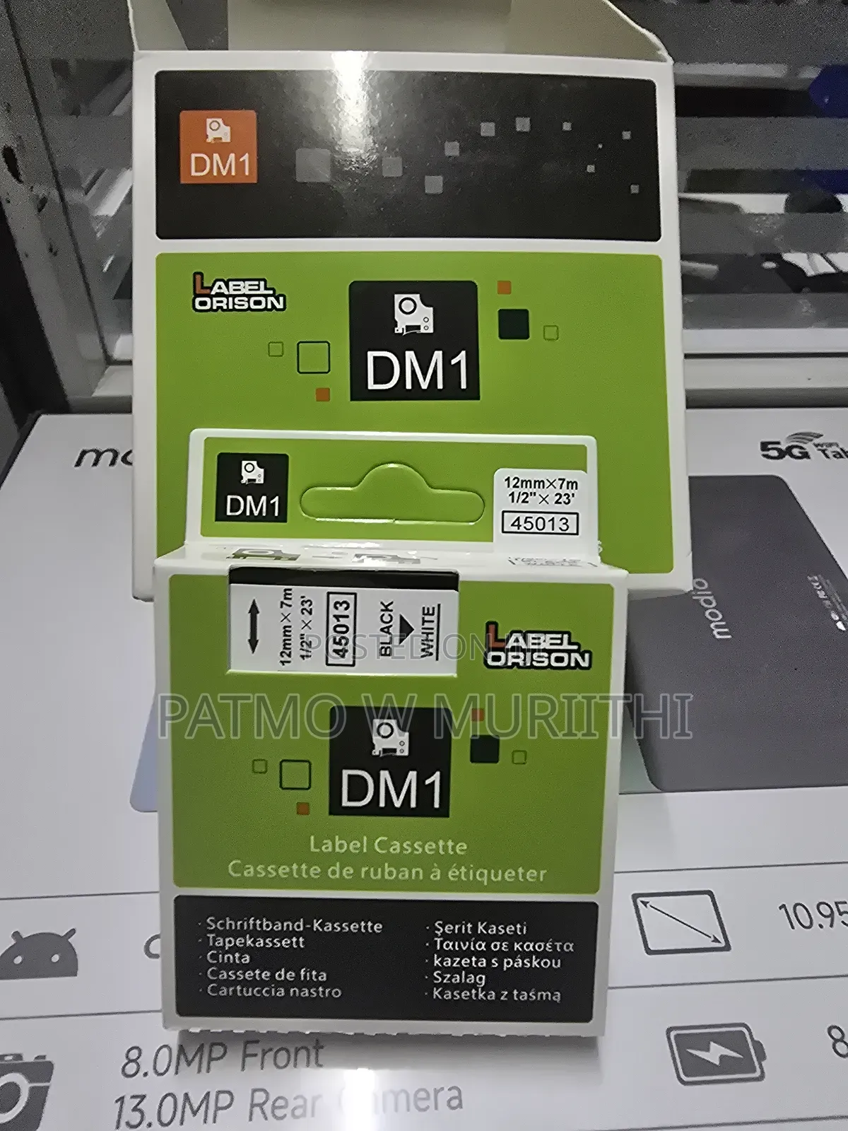 Dymo Label Tape Cassette Dm1 12mm 7m