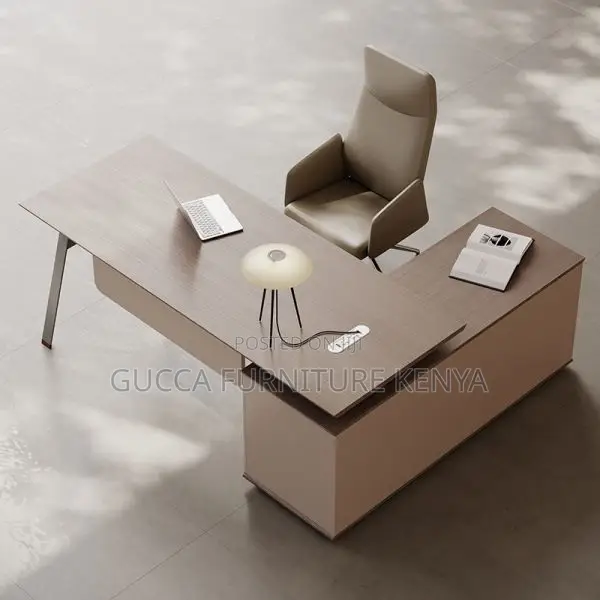 Office Tables:180cm Modern Desk With Exterior Storage Unit