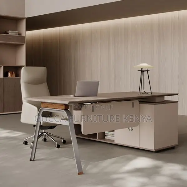 Office Tables:180cm Modern Desk With Exterior Storage Unit