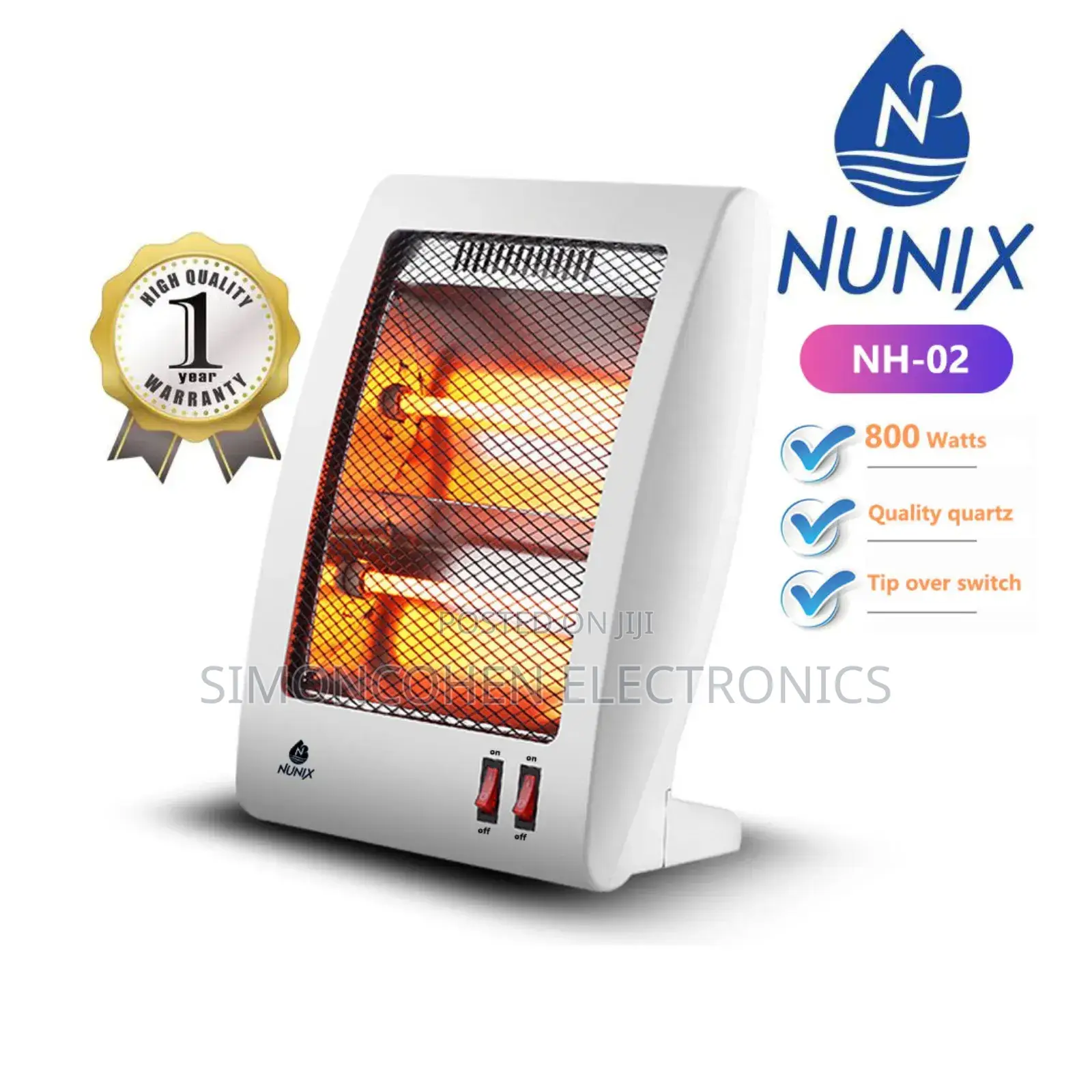 Nunix Portable Electric Room Heater With Heat Protection