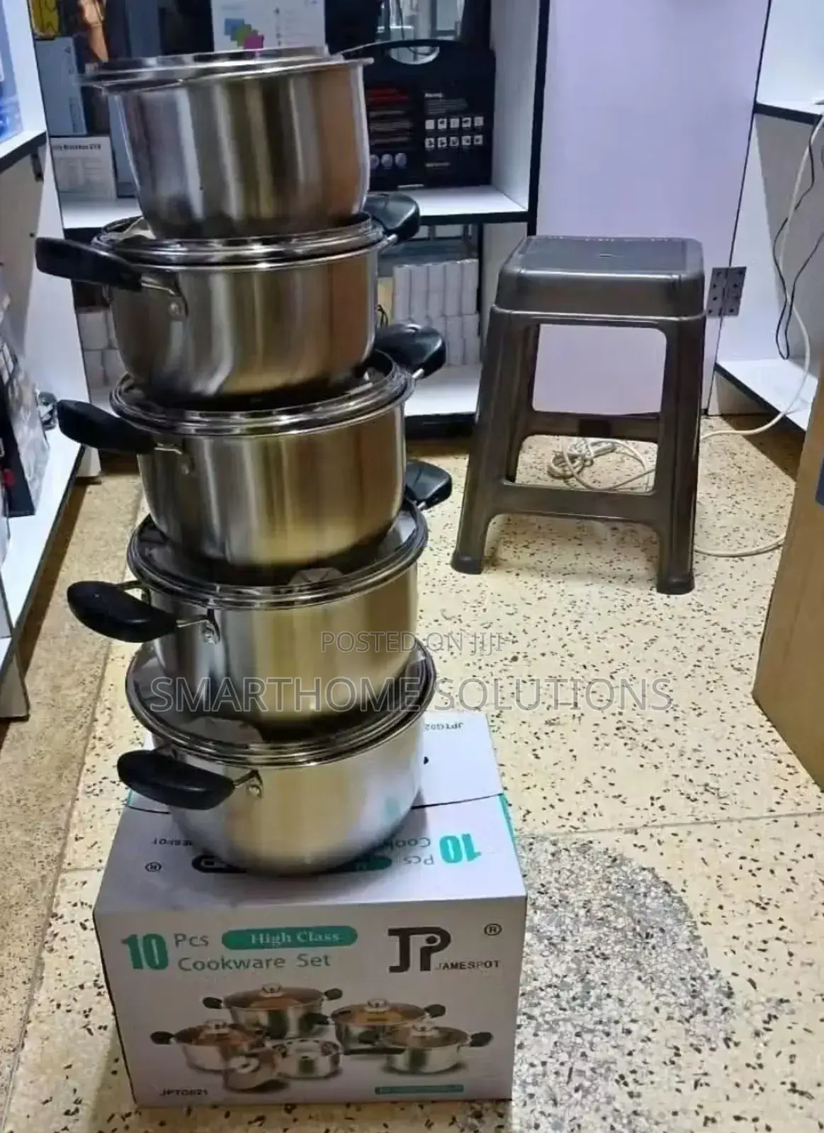 Jamespot 10pcs Stainless Steel Pot Set-5pcs Pots +5pcs Lids