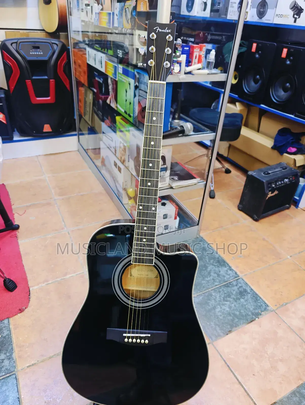 High Gross Black Acoustic Guitar Full Size