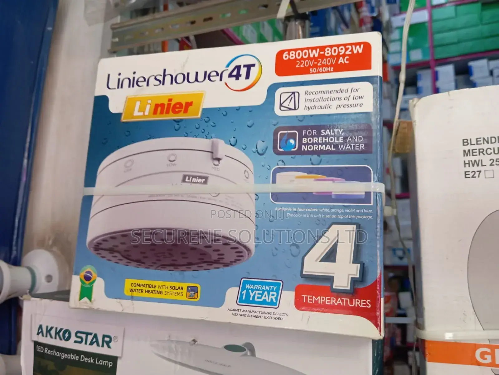 Linier Shower 4t Instant Electric Water Heater,