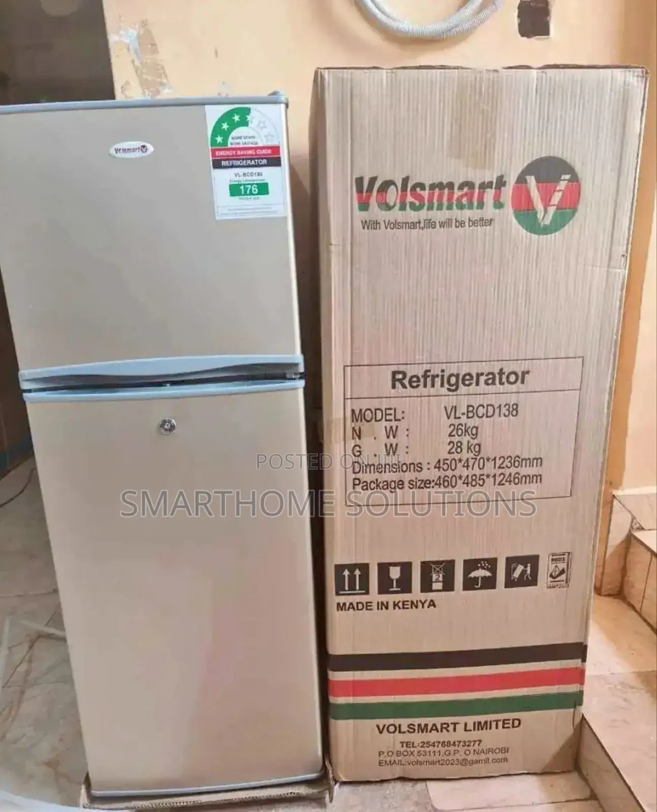 Cool Volsmart 138l Fridge Double Door BDC-138lfr