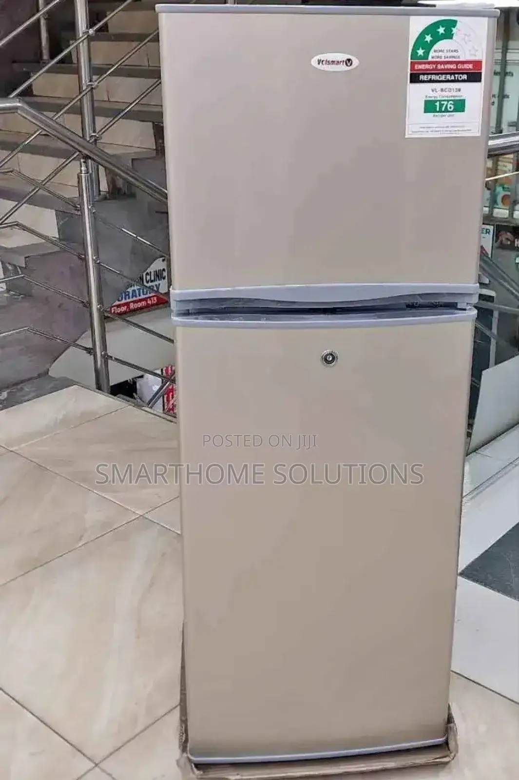 Volsmart 138 Litres Double Door Fridge Top Freezer