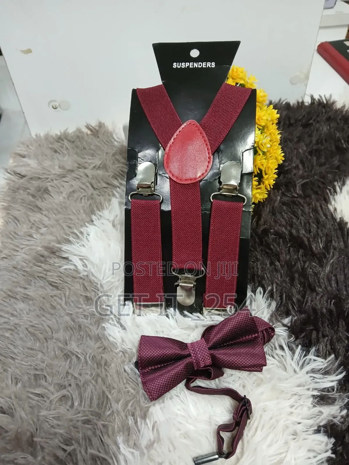 Suspenders Set With a Bow Tie Both for Kids and Adults