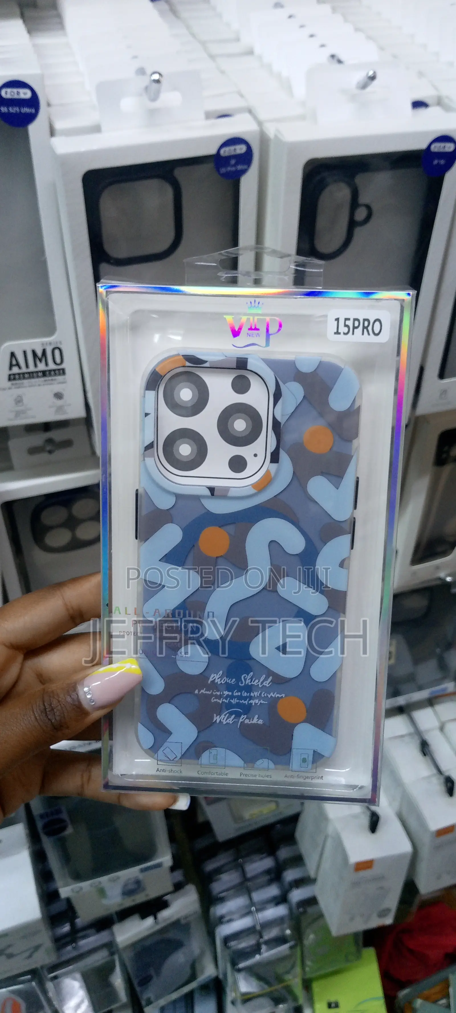 iPhone 15 Pro Magsafe Palka Case -Blue Multicolors Marks
