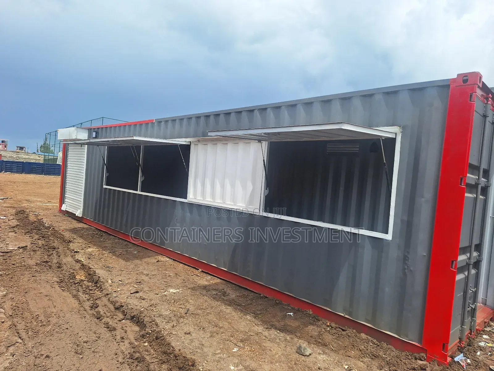 40ft Container Converted Into a Bar Counter Opening.
