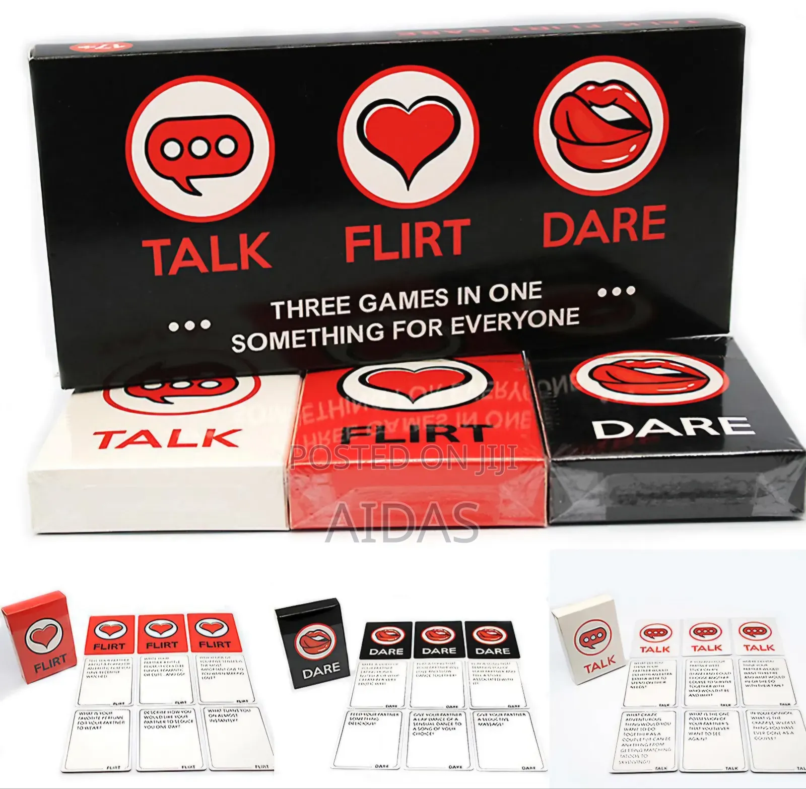 3 in 1 Talk, Flirt Dare Card Game