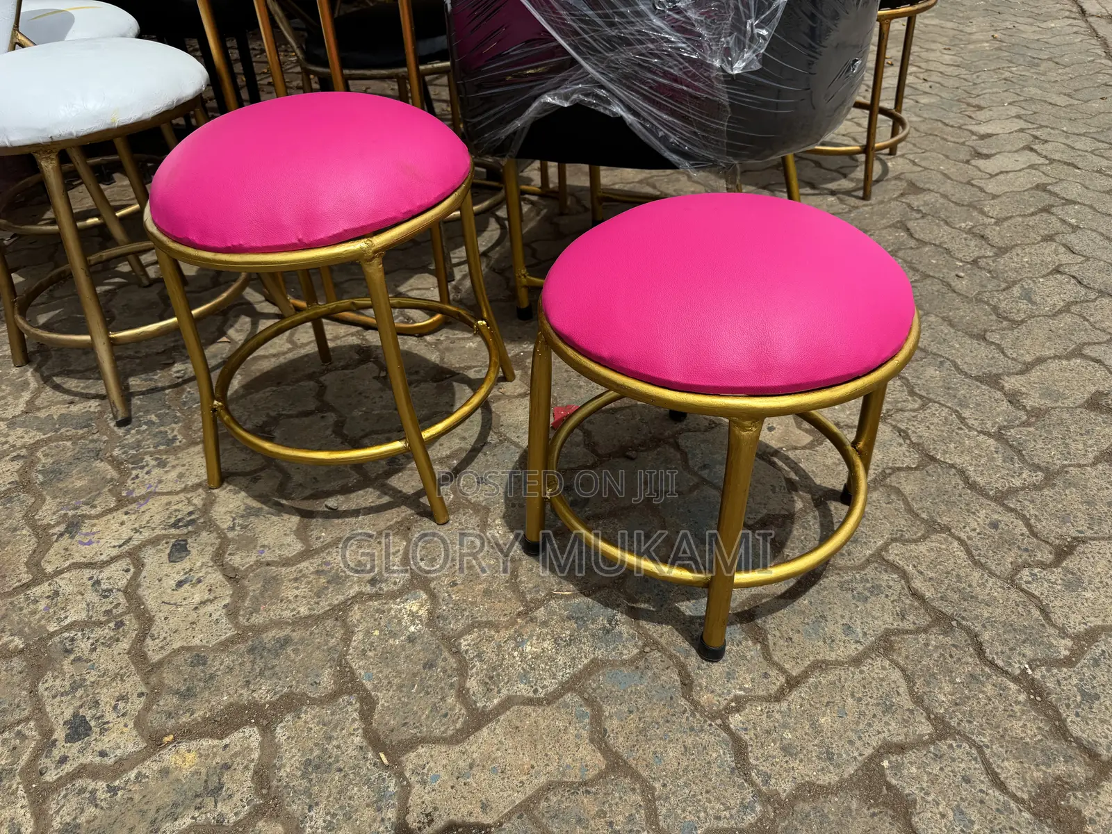 Pink Gold Pedicure Stools