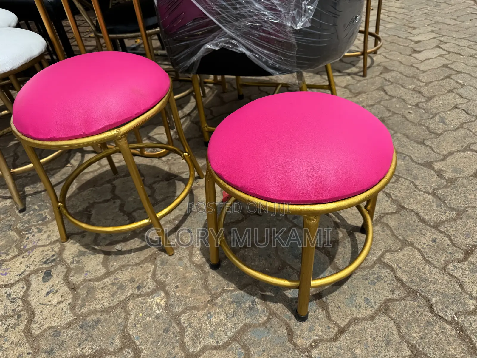 Pink Gold Pedicure Stools