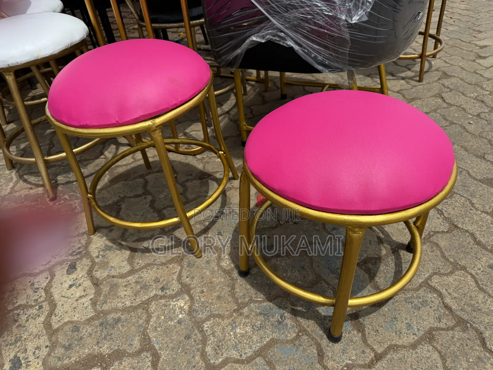 Pink Gold Pedicure Stools